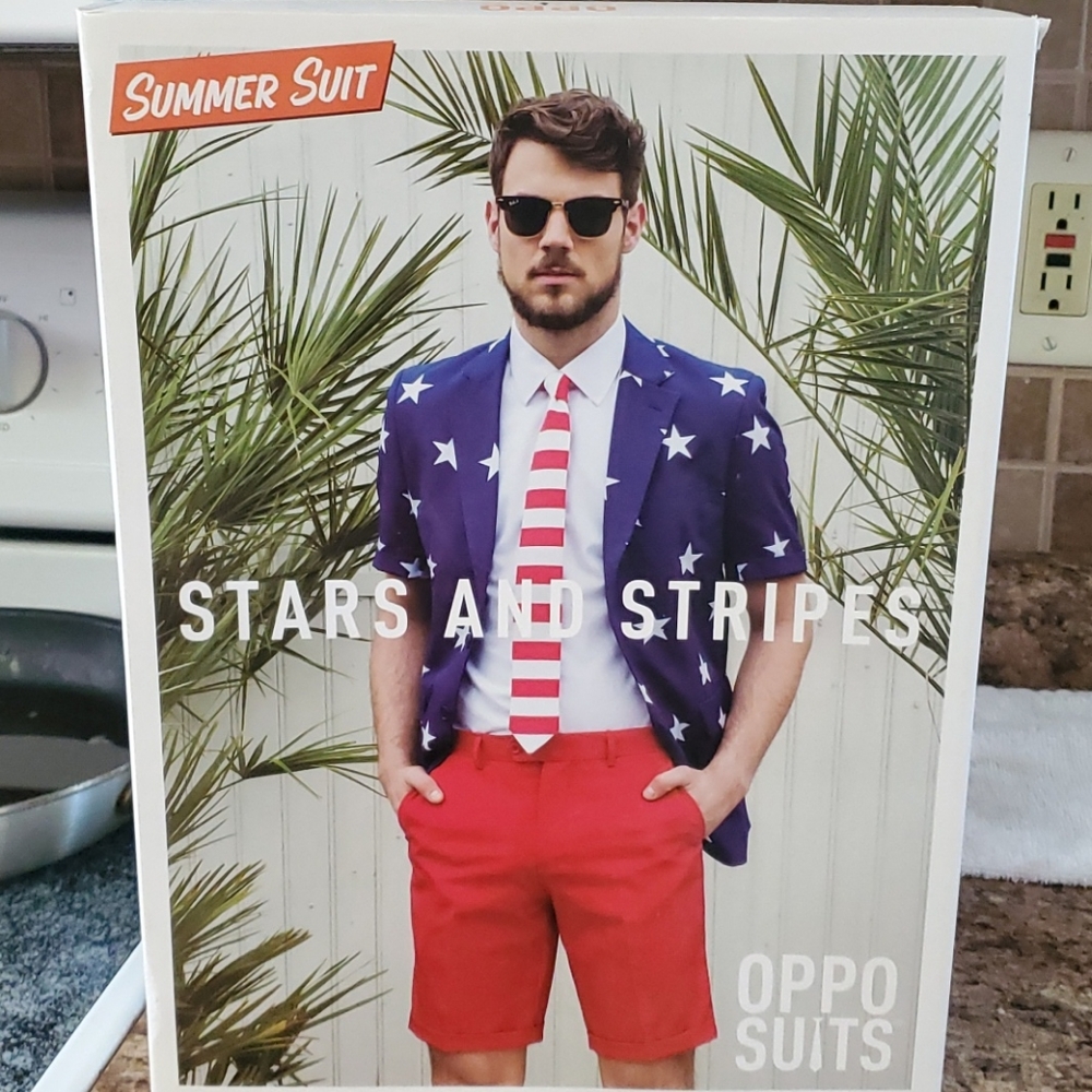 4th of July patriotic short sleeve suit